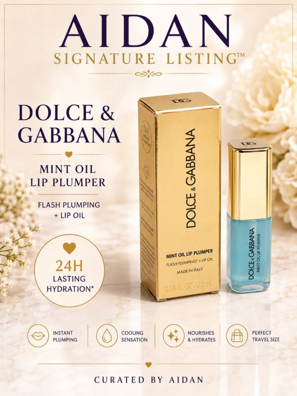 Dolce & Gabbana Mint Oil Lip Plumper – Gold & Light Blue